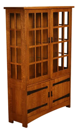 Stickley Mission Collection Oak China Cabinet With Strap Hardware