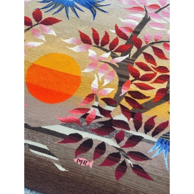 French Tapestry by Michèle Ray Arbre Dor for Aubusson, 1950s For Sale - Image 15 of 18