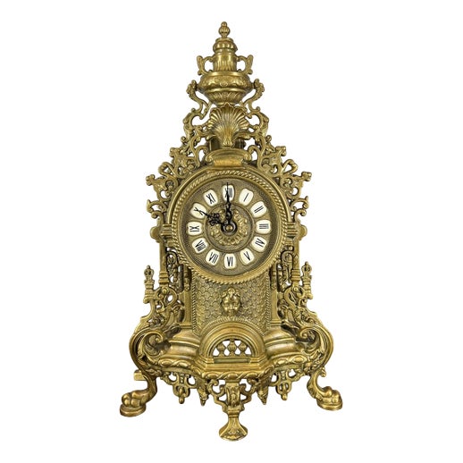 Vintage French Style Decorative Ornate Table Mantel Clock For Sale