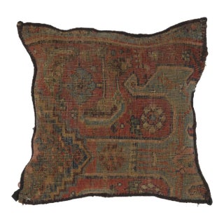 Persian Antique Rug Fragment Pillow - 1'4" X 1'4" For Sale