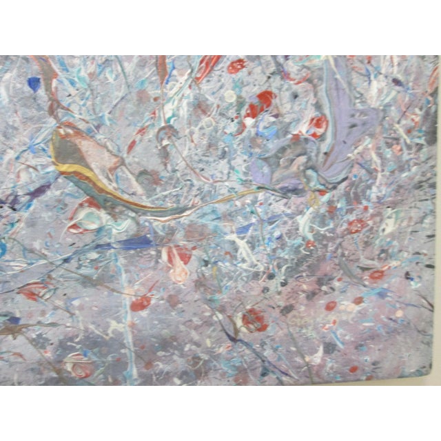 Large Splatter Art With Shimmer Signed For Sale In San Diego - Image 6 of 7