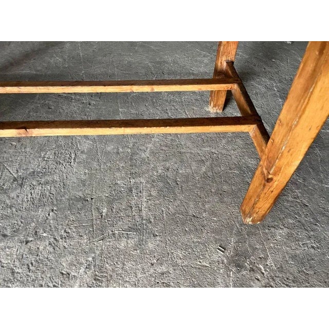 Antique Early American Style Rustic Yellow Pine Breakfast Dining Table. For Sale - Image 9 of 11