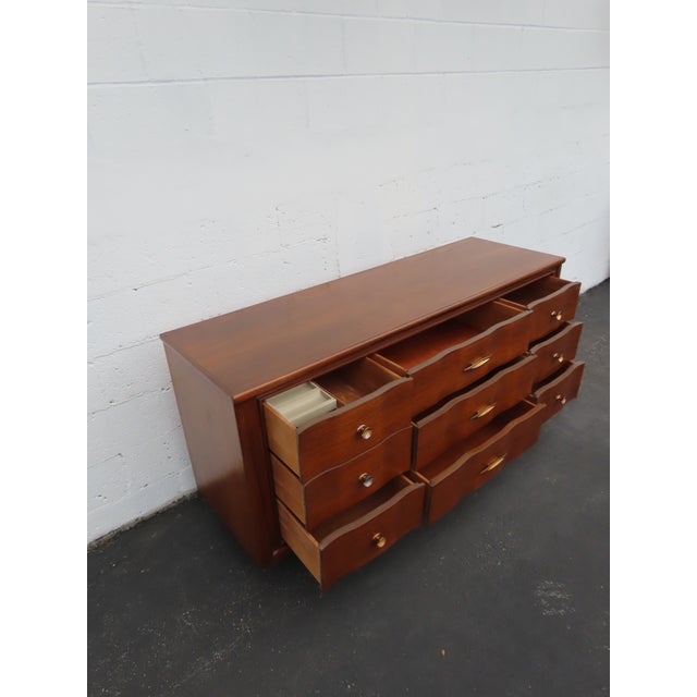 Wood Kent Coffey Mid Century Modern Long Dresser Bathroom Vanity 6892 For Sale - Image 7 of 15