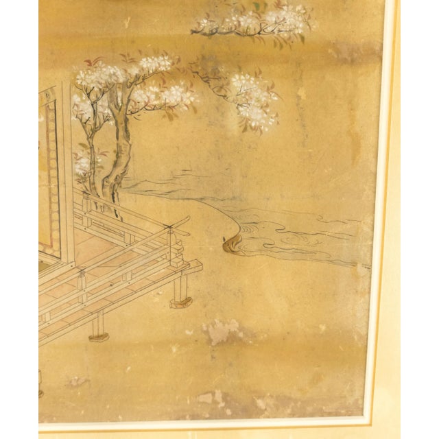 Paper 18th Century Japanese Edo Period Kano School Watercolor Painting on Paper For Sale - Image 7 of 10