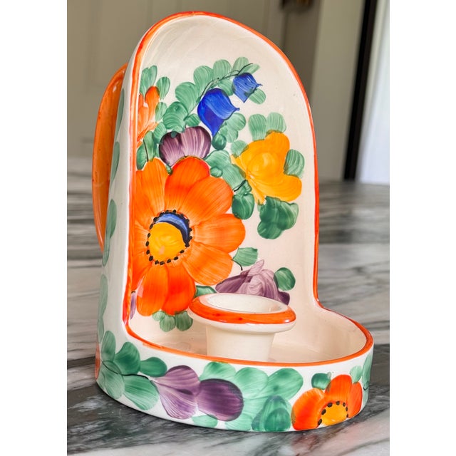 1930's Ditmar Urbach Hand Painted Chamberstick Candle Holder For Sale - Image 17 of 18