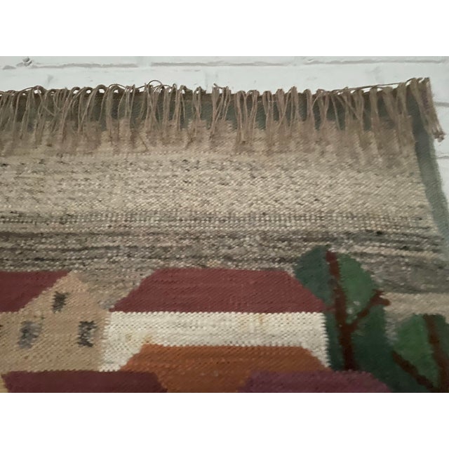 Vintage Polish Handwoven Wool Tapestry or Kilim Made in Bobowa, Poland For Sale In New Orleans - Image 6 of 9