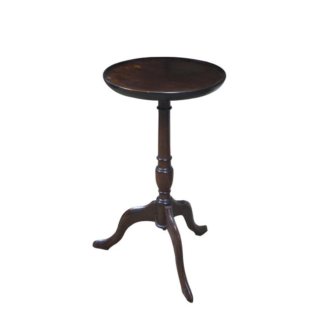 English Antique English Mahogany Tripod Pedestal Plant Sculpture Candle Stand 20" For Sale - Image 3 of 17