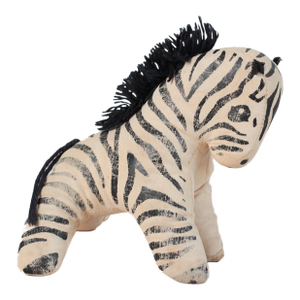 Mid-Century Stuffed Zebra Folk Art Toy