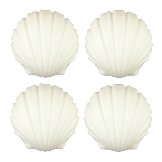 Vintage Shell-Shaped Opaline Glass Wall Lamps, Limburg, 1970s, Set of 4 For Sale - Image 11 of 11