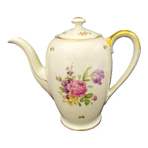 1940s Coffee Pot/Teapot, Rc Rosenthal Kronach, Germany, Else 2922, Dresden Flowers