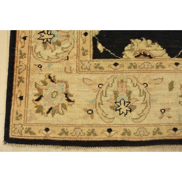 Ziegler Rug 5’11” X 9′ Black Wool Traditional Hand-Knotted Oriental Carpet For Sale - Image 10 of 13