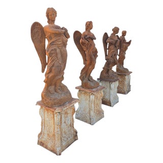 Four Seasons Sculptures in Patinated Iron, 1970s, Set of 4 For Sale