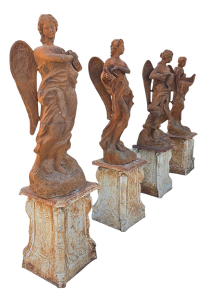 Four Seasons Sculptures in Patinated Iron, 1970s, Set of 4