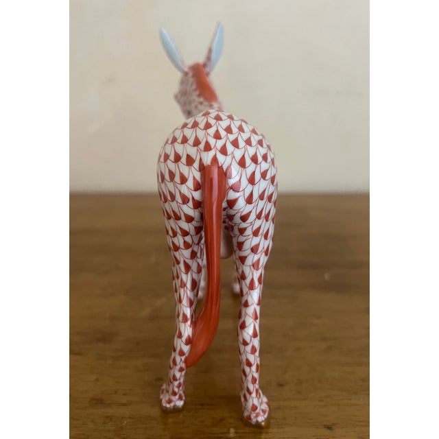 Brown Herend Hungarian Hand Painted Donkey With Gold Hooves, C. 1990's For Sale - Image 8 of 9