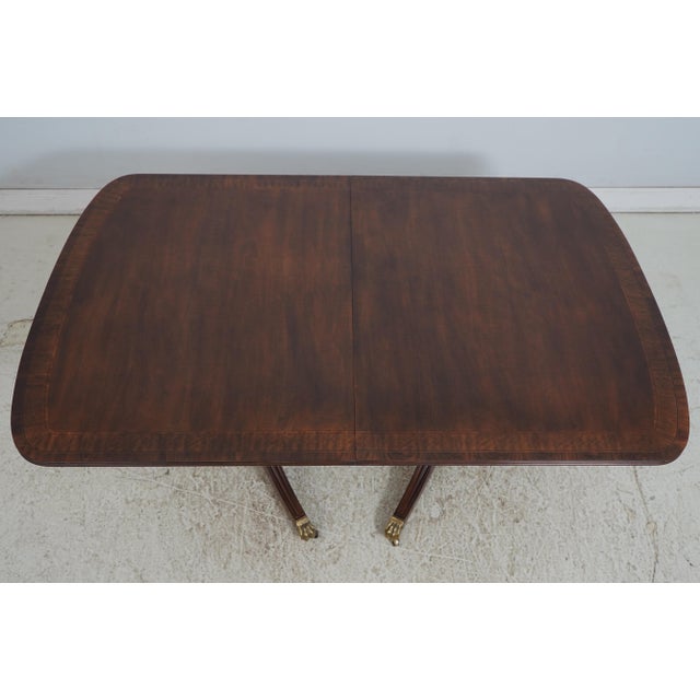 Traditional Henredon Georgian Walnut Double Pedestal Dining Table W. 3 Leaves For Sale - Image 3 of 18