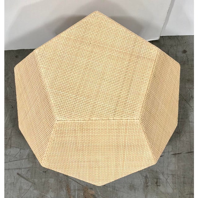 Original retail $2391, stylish Baker / McGuire Organic Modern Geometric Resort Boracay Side Table, cane and rattan,...