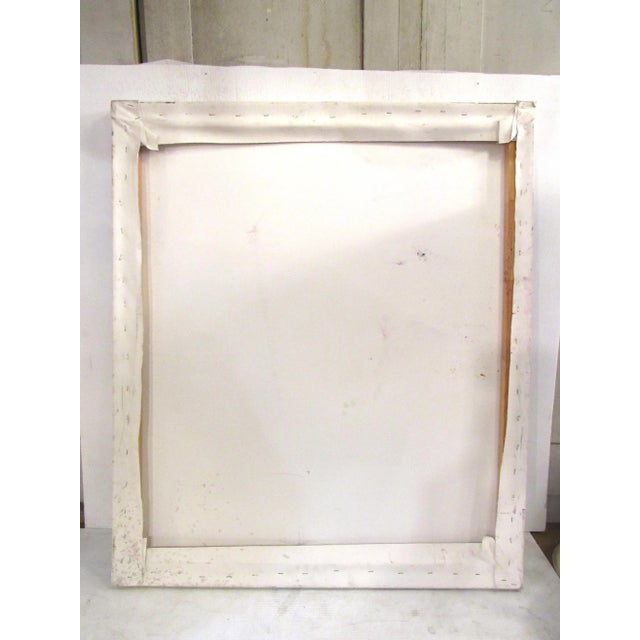 Textile Abstract Geometric Oil Painting Signed "Hank Virgilio" For Sale - Image 7 of 8