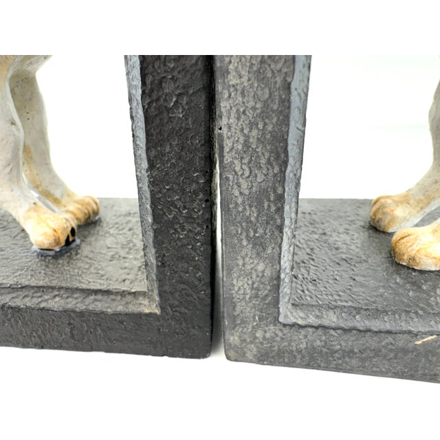 Metal Vintage Cast Iron Dog Bookends, a Pair For Sale - Image 7 of 14