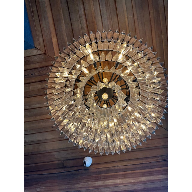 Art Deco 1920's 32" Odeon Round Chandelier Timothy Oulton Rh For Sale - Image 3 of 4