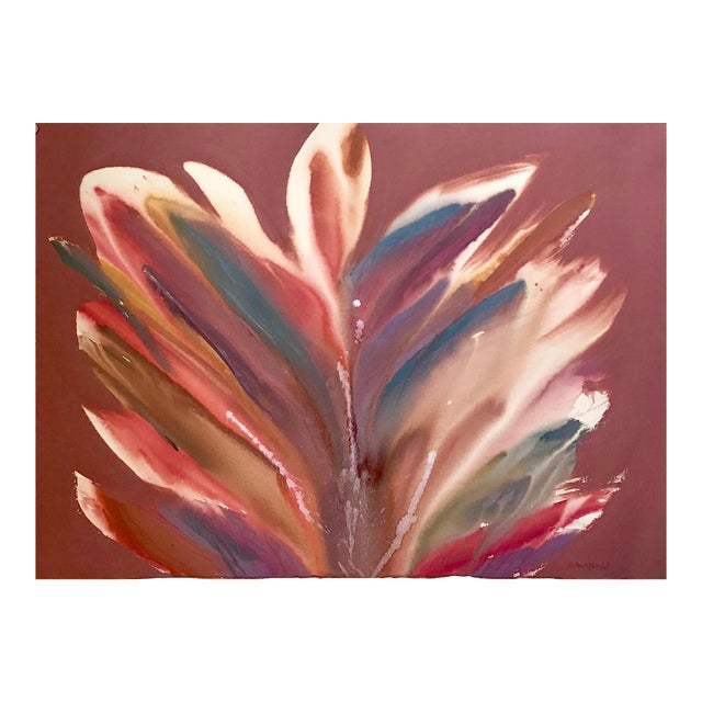 Lamar Briggs, Modernist Abstract Expressionist Color Field Acrylic "April Dance Form" Painting, c.1980s For Sale