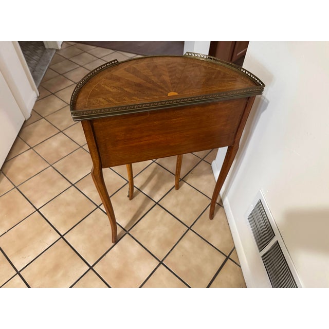 Pair of Vintage French Louis XV Style Demilune Accent Tables Enhance your home with this exceptionally elegant, matching...