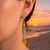 Vintage Inspired Citrine Dangle Earrings with colorless topazes. Art Nouveau Style Citrine Drop Earrings Silver, gold....