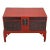 Red Antique Accent Cabinet Trunk With a Stand For Sale