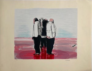 Michael Druks, Modernist British Israeli Lithograph Expressionist Figures
