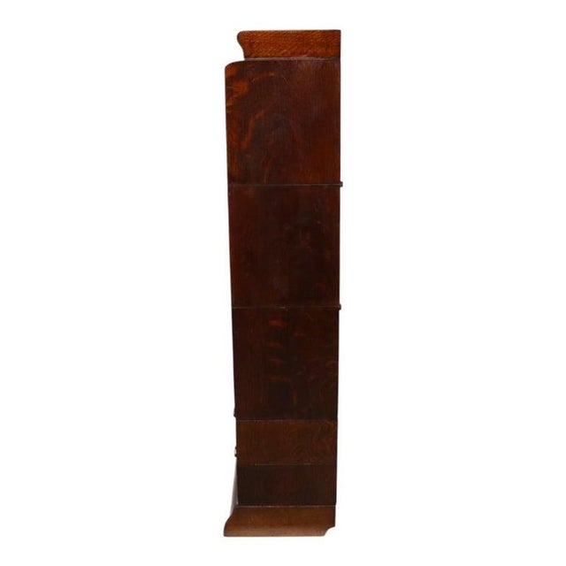 Arts & Crafts Camden Cabinet Co. Oak 5-Stack & 4-Drawer Barrister Bookcase C1920 For Sale - Image 12 of 14