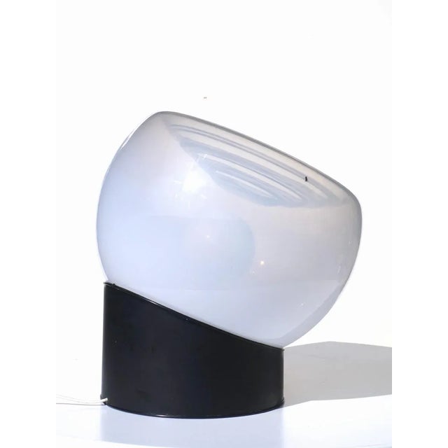 Vintage Murano Glass & Steel Table Lamp from Selenova For Sale - Image 3 of 8