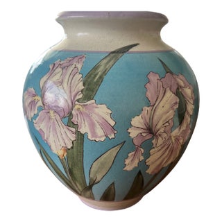 Santa Barbara Ceramic Hand Painted Vase For Sale