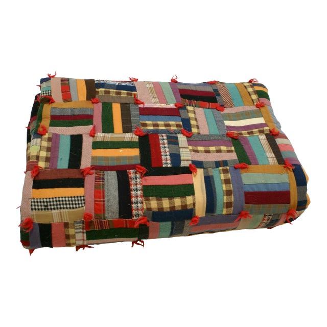 Vintage American Handmade Cabin Strip Quilt For Sale