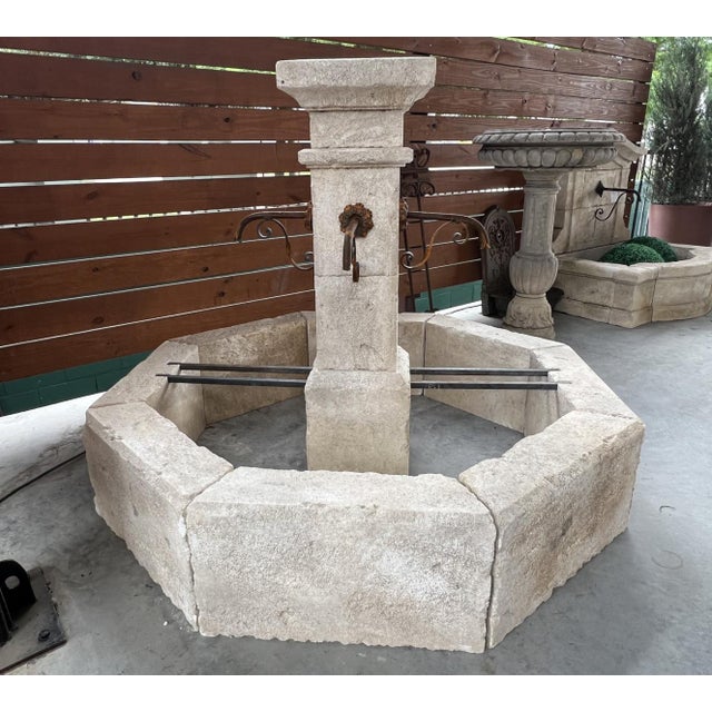 Auriol French Limestone Octagonal Center Fountain From Provence For Sale - Image 11 of 12