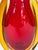 Murano Style Sommerso Art Glass Vase in Red and Amber For Sale - Image 9 of 12