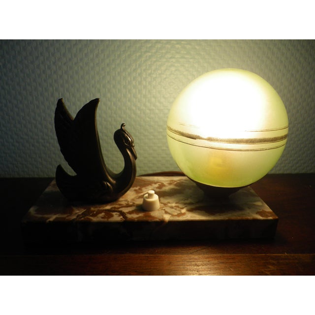 1940s Vintage Table Lamp with Opaline Lampshade, 1940s For Sale - Image 5 of 18