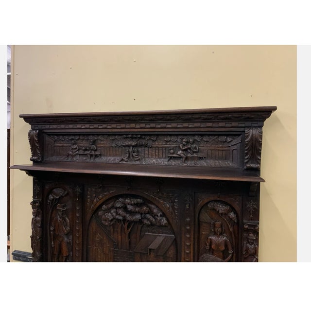 Wood Antique Wardrobe with Chest Bench, 1930 For Sale - Image 7 of 12