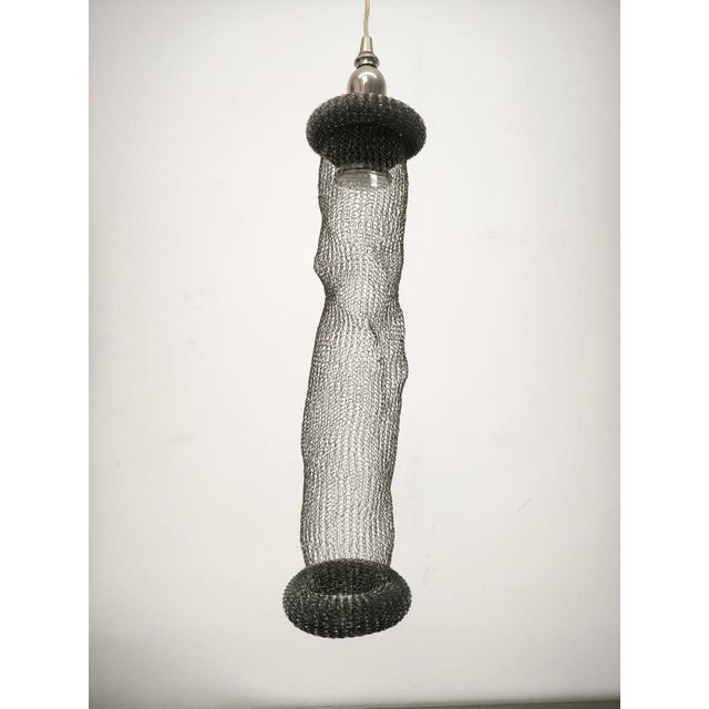 Suspension Lamp in Metal Mesh by Lamp International, 1990s For Sale - Image 12 of 12