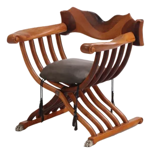 A Custom-Made Sculptural Folding Savonarola Chair by Phillip Lloyd Powell (American 1919-2008).