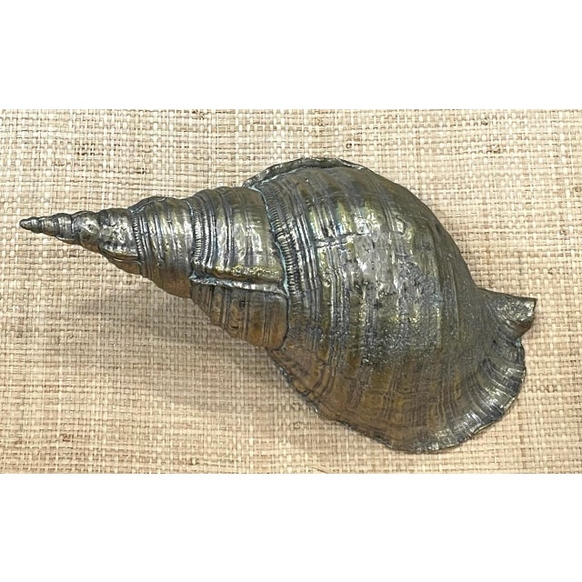 Brass Vintage Large Brass Shell Planter/Objet For Sale - Image 8 of 12