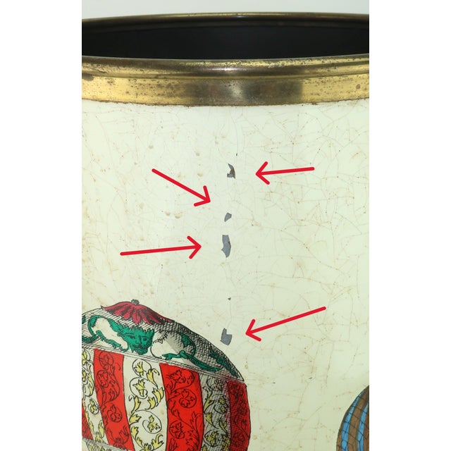Fornasetti Italian Enameled Metal Hot Air Balloon Umbrella Stand, 1950's For Sale - Image 14 of 17