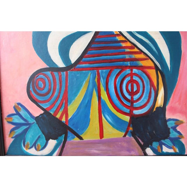 Mid-Century Modern Composition, Oil Painting, 1950s, Framed, in Flawless conditions. Designed 1950 to 1959