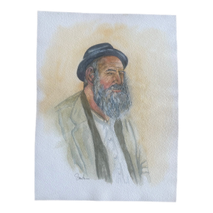 “The Bearded Gentleman” Expressive Watercolor Portrait Watercolor by Nancy Smith