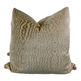 Lee Jofa "Callow Velvet" in Stone 22" Pillows-A Pair For Sale
