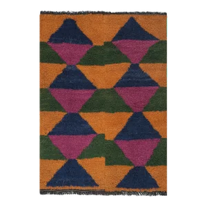 Handmade Wool Colorful Turkish Tulu Rug 3'7'' X 4'6''