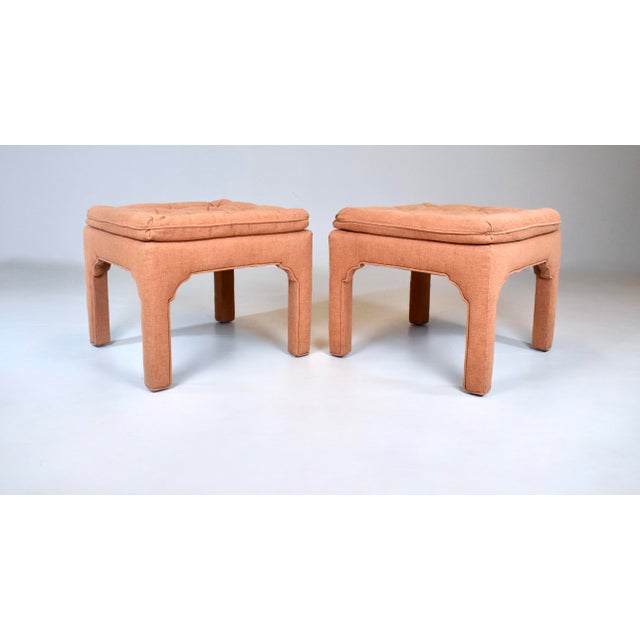Mid-Century Modern Pair of 1970's Billy Baldwin Style Parsons Ottomans For Sale - Image 3 of 7