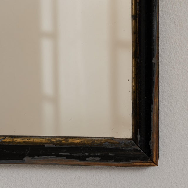 Wood 19th Century France Deep Ebony Black Carved Ebonized Wall Mirror For Sale - Image 7 of 7