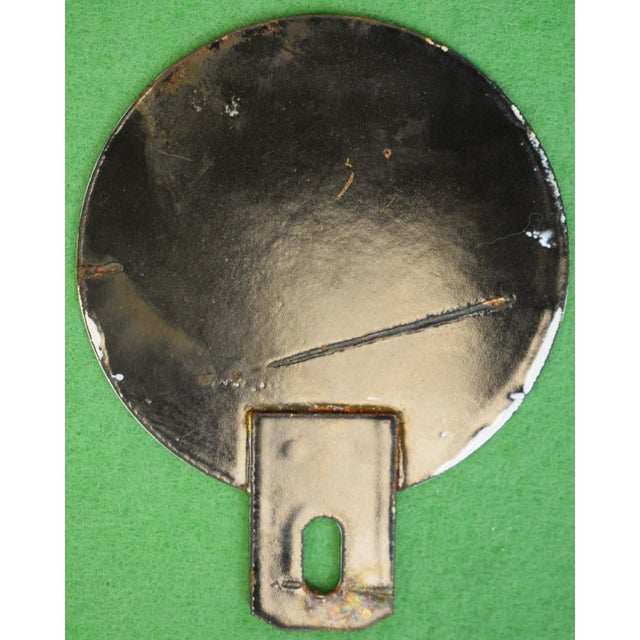 Sz: 3 3/4"D w/ 1" attachment piece The Stork Club Enamel License Plate Badge (often called a topper or grill badge) is a...