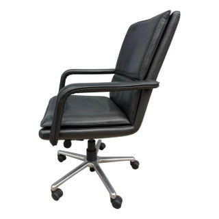 Keilhauer Elite 597 Black Leather Executive Office Chair For Sale