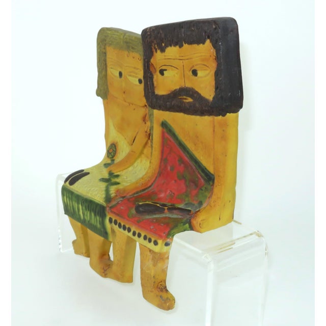 Ceramic Marcello Fantoni for Raymor Caveman Couple Italian Art Pottery Shelf Sitter, 1960's For Sale - Image 7 of 16