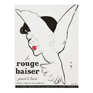 1953 French Mid-Century Advertisement Print for Lipstick by Gruau For Sale